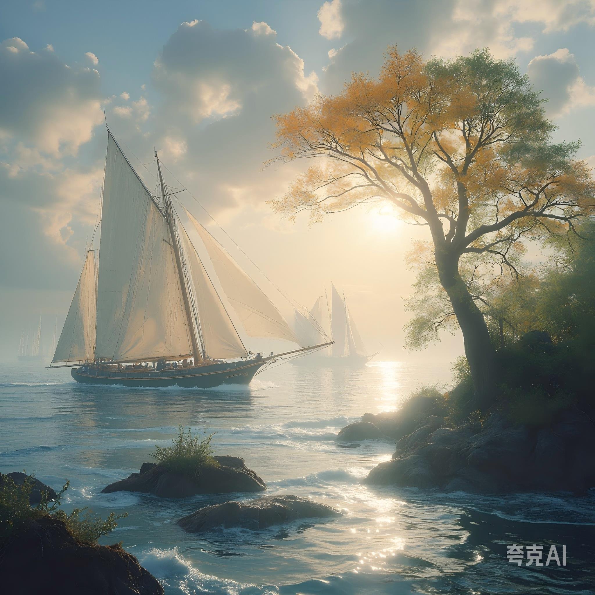 万倾寒烟木落霜